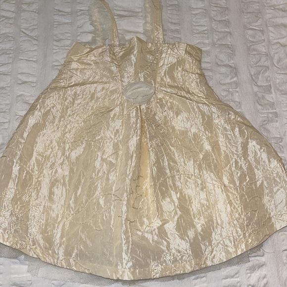 Pierre Cardin Embroidered Cream Dress - Picture 2 of 6